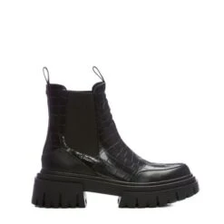 Berra Black Patent Mocc Croc