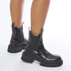 Front Page -Step Up Shoes berra black patent mocc croc p12444 80131 medium