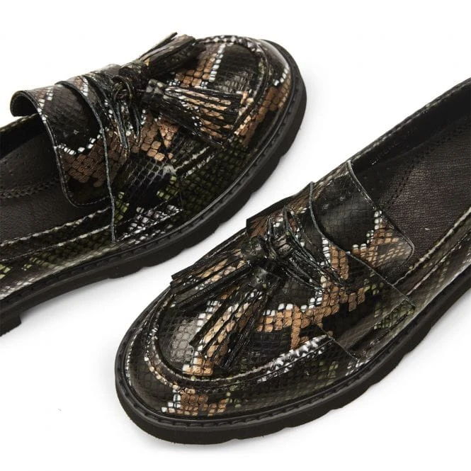 Eirene Khaki Snake Print Leather 6 Eirene Khaki Snake Print Leather - Image 4