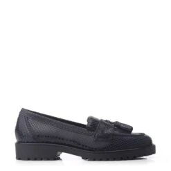 Eliona Navy Snake Print Leather