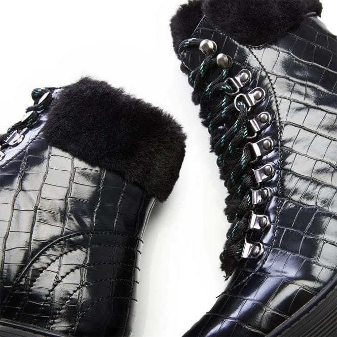 Franzina Black Patent Mocc Croc 7 Franzina Black Patent Mocc Croc - Image 5
