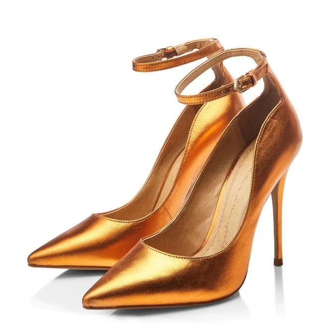 Jeylani Orange Metallic Leather 4 Jeylani Orange Metallic Leather - Image 2